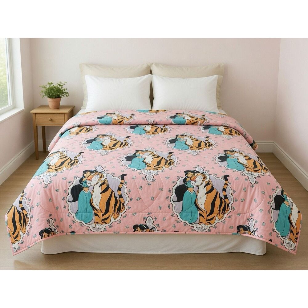 Vintage 90s Disney Aladdin Jasmine & Rajah Twin Quilt Comforter – Nostalgic Prin